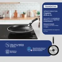 Frigideira Tramontina Mônaco Induction em Alumínio com Revestimento Interno e Externo Antiaderente Starflon Premium Preto 26 cm 2 L