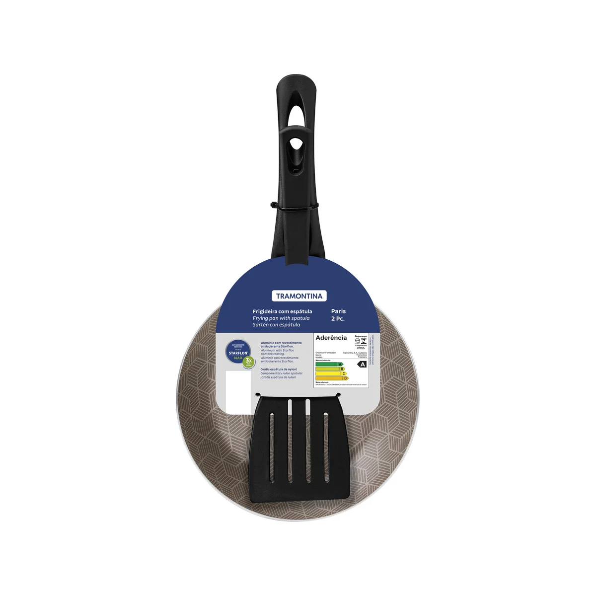 Frigideira Tramontina Paris em Alumínio com Revestimento Interno e Externo em Antiaderente Starflon Max Vermelho com Espátula de Nylon 18 cm 0,6 L