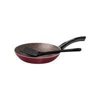 Frigideira Tramontina Paris em Alumínio com Revestimento Interno e Externo em Antiaderente Starflon Max Vermelho com Espátula de Nylon 18 cm 0,6 L