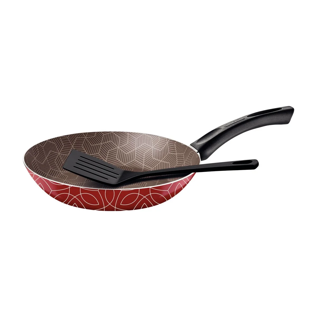 Frigideira Tramontina Paris em Alumínio com Revestimento Interno em Antiaderente Starflon Max e Externo Siliconado Vermelho com Espátula 24 cm 1,2 L