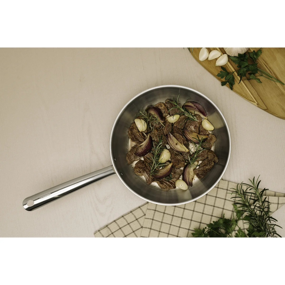 Frigideira Tramontina Una em Aço Inox com Fundo Triplo 28 cm 3,2L