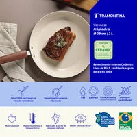 Frigideira Tramontina Veronese em Alumínio Reciclado com Revestimento Interno Cerâmico e Externo Siliconado Argila 28 cm 2 L