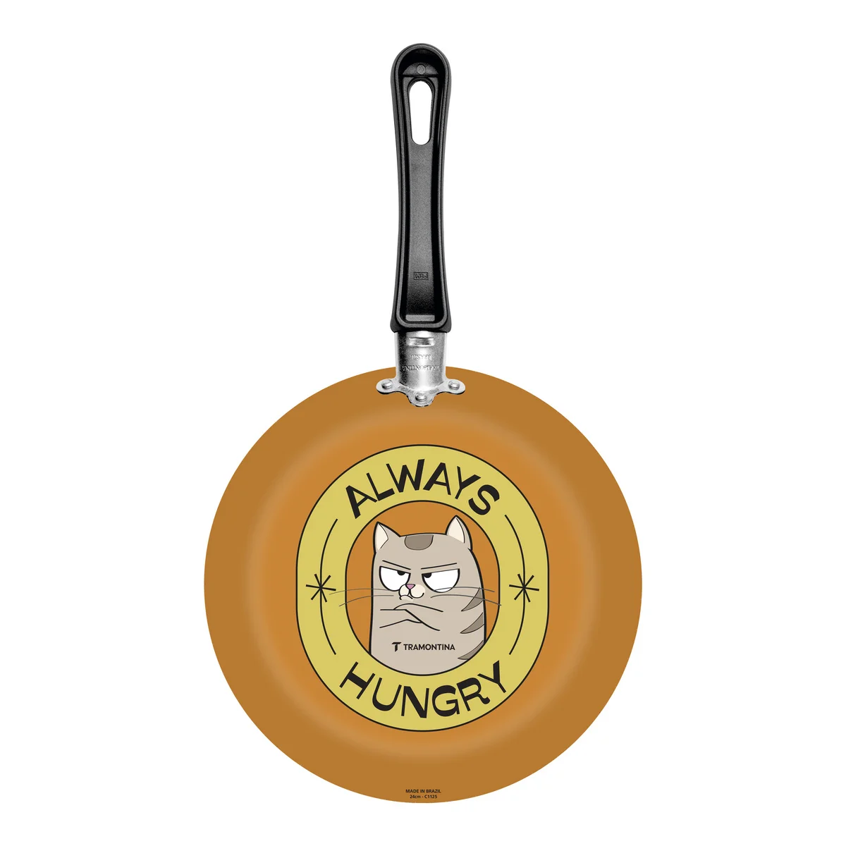 Frigideira Tramontina em Alumínio com Revestimento Interno em Antiaderente Starflon Max e Externo Siliconado com Estampa Always Hungry 24 cm 1,2 L