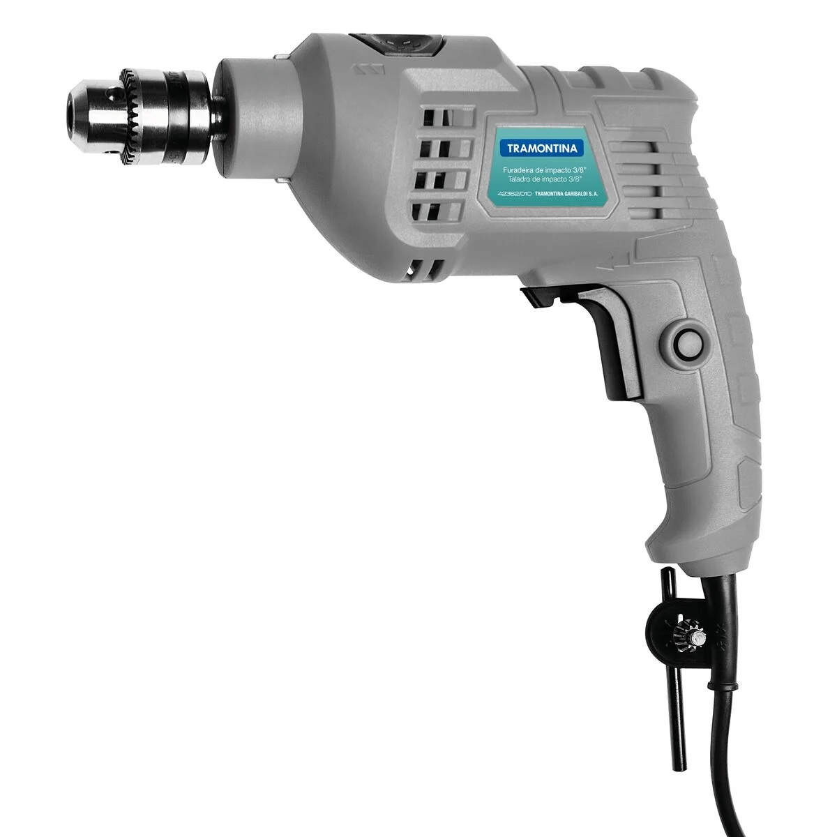 Furadeira de Impacto 500 W 3/8" 127 V Tramontina com Sistema de Reversão e Botão para Travamento de Gatilho