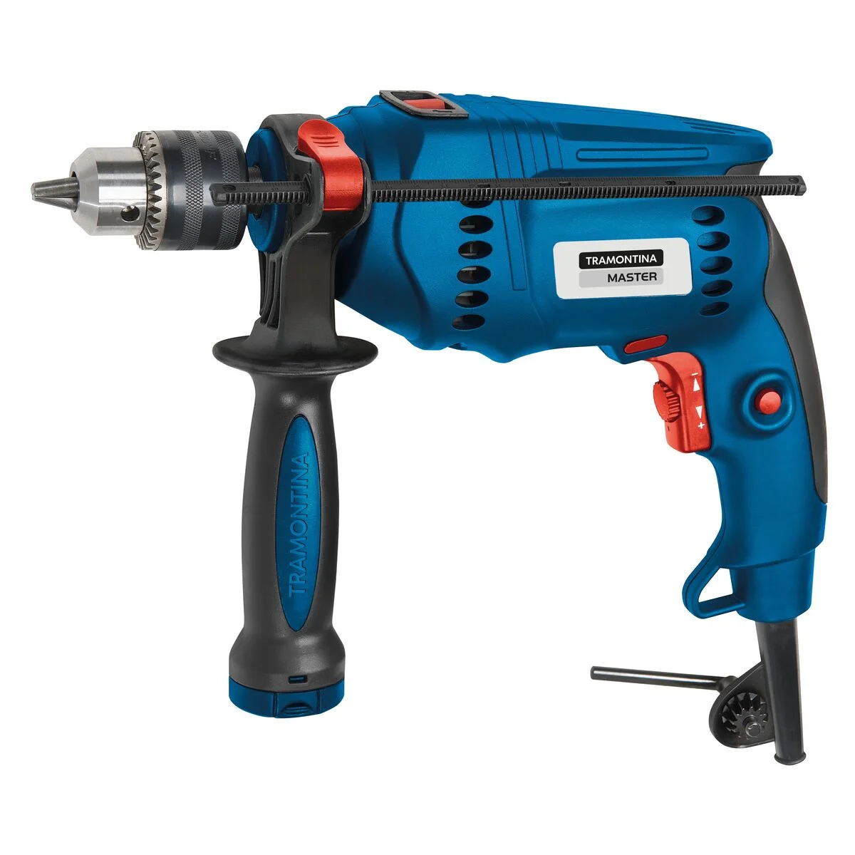 Furadeira de Impacto 600 W 1/2" 220 V Tramontina MASTER para Uso Profissional com Empunhadura Auxiliar Velocidade Variável e Sistema de Reversão