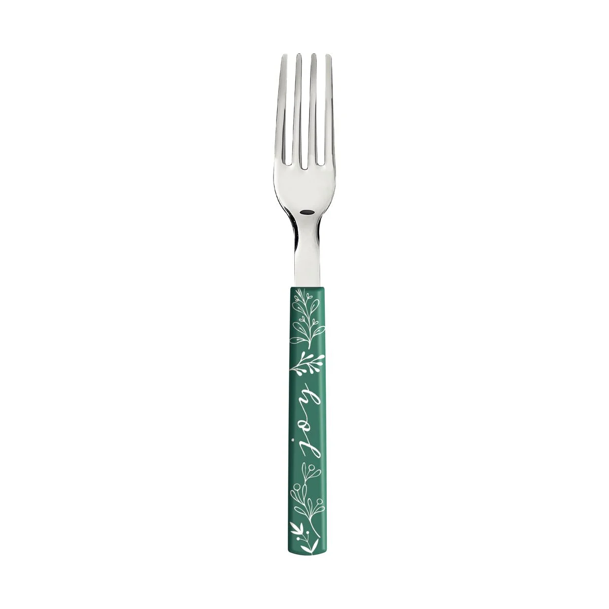 Garfo de Mesa Tramontina Casa Natal com Lâmina de Aço Inox e Cabo de Polipropileno Verde