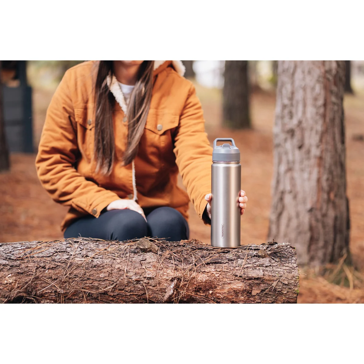 Garrafa Térmica Tramontina 650 ml Inox com Canudo