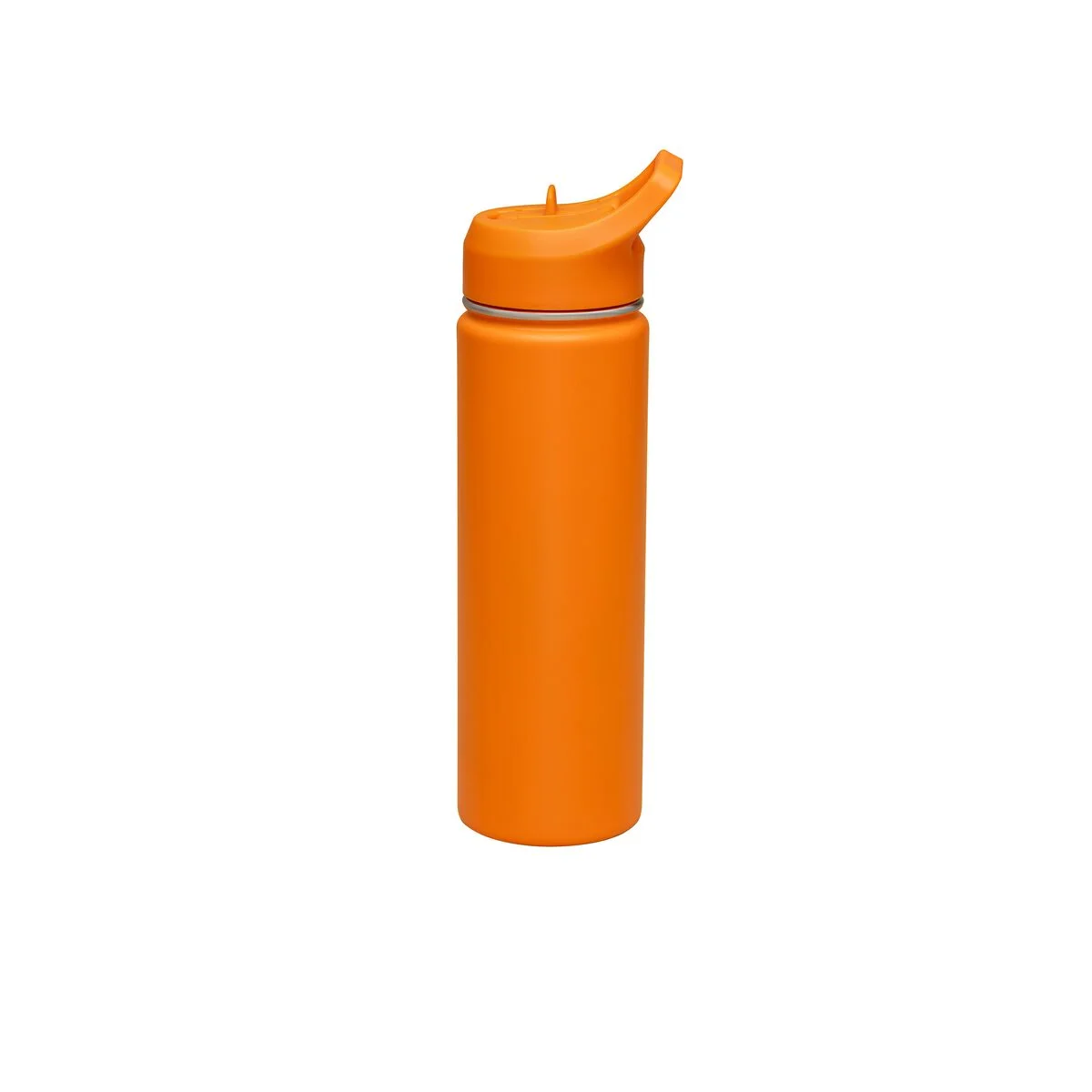 Garrafa Térmica Tramontina 650 ml em Aço Revestido Laranja com Canudo