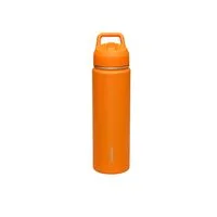 Garrafa Térmica Tramontina 650 ml em Aço Revestido Laranja com Canudo