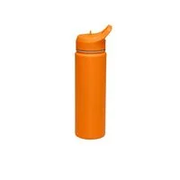 Garrafa Térmica Tramontina 650 ml em Aço Revestido Laranja com Canudo