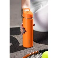 Garrafa Térmica Tramontina 650 ml em Aço Revestido Laranja com Canudo