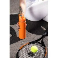 Garrafa Térmica Tramontina 650 ml em Aço Revestido Laranja com Canudo