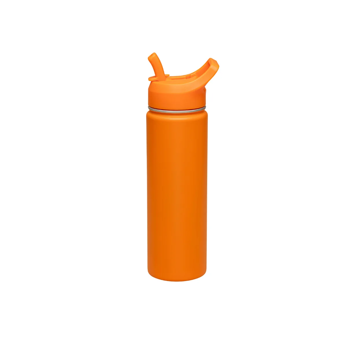 Garrafa Térmica Tramontina 650 ml em Aço Revestido Laranja com Canudo