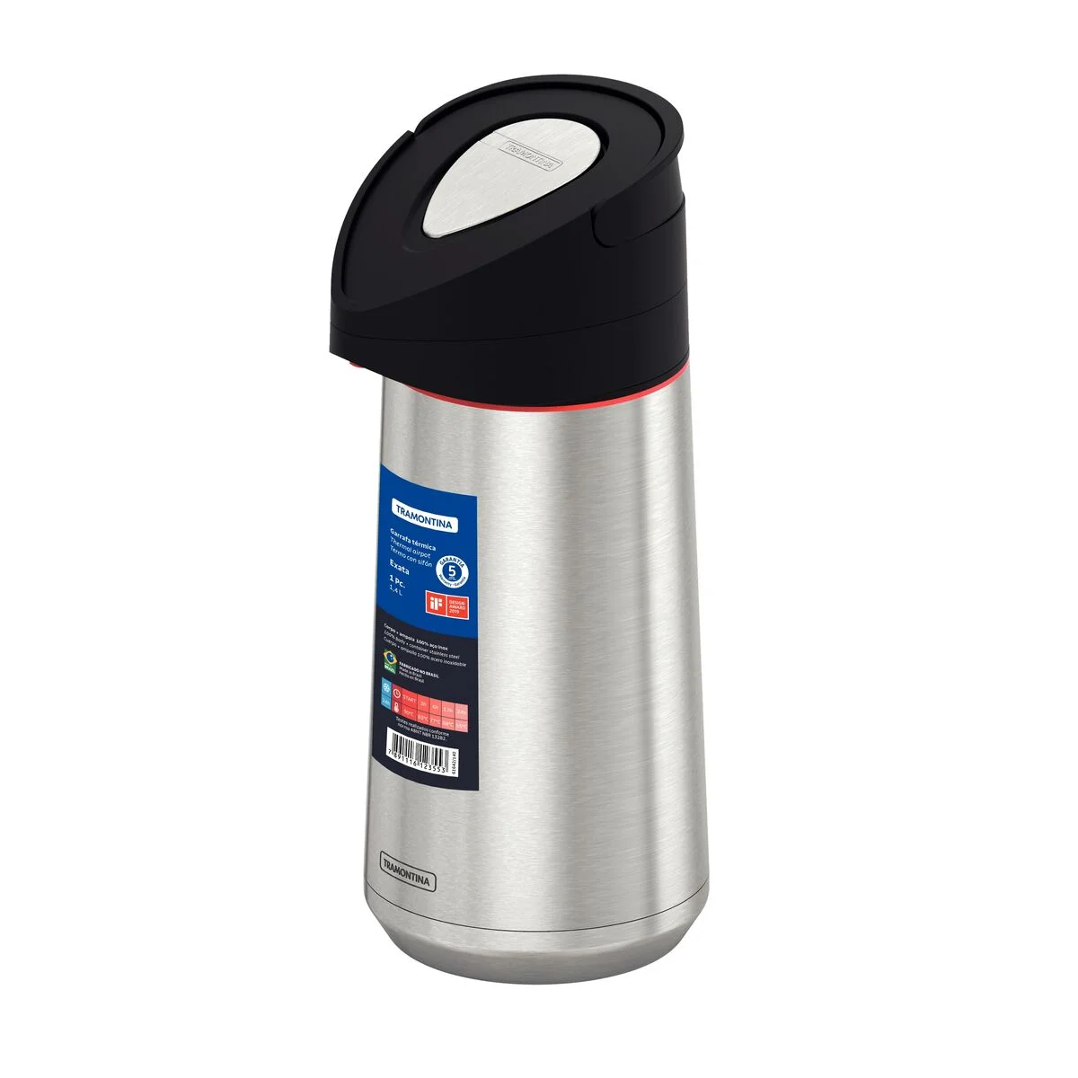 Garrafa Térmica Tramontina Exata em Aço Inox com Ampola de Aço 1,4 L