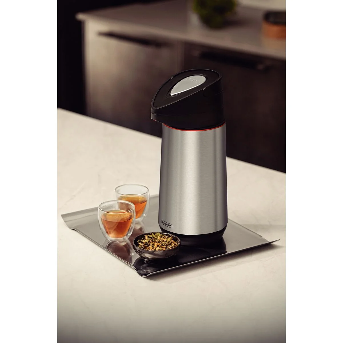 Garrafa Térmica Tramontina Exata em Aço Inox com Ampola de Vidro 1,2 L
