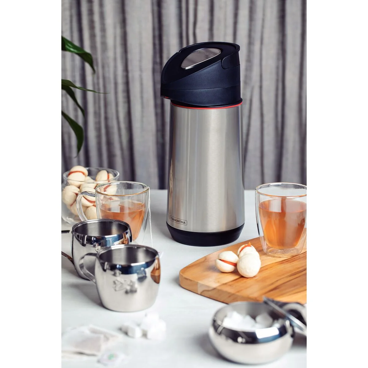 Garrafa Térmica Tramontina Exata em Aço Inox com Ampola de Vidro 1,2 L