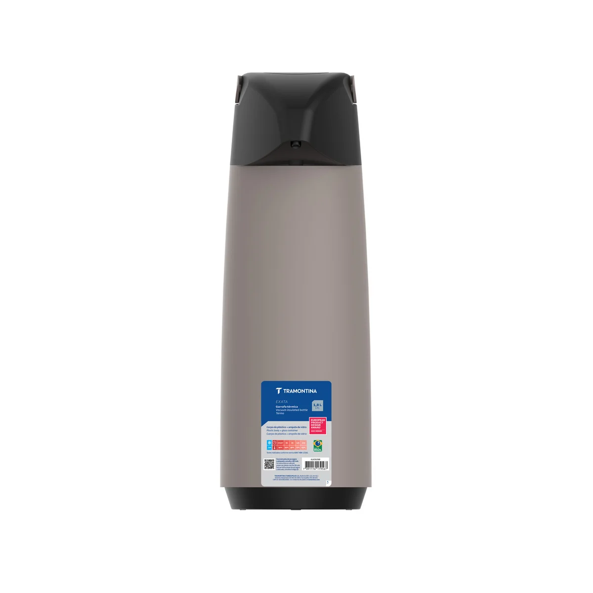 Garrafa Térmica Tramontina Exata em Plástico Bege com Ampola de Vidro 1,8 L