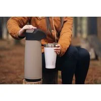 Garrafa Térmica Tramontina Exata em Plástico Bege com Ampola de Vidro 1,8 L