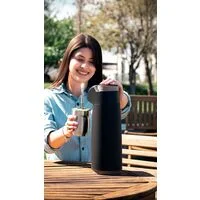 Garrafa Térmica Tramontina Exata em Plástico Preto com Ampola de Vidro 1,8 L