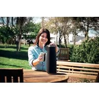 Garrafa Térmica Tramontina Exata em Plástico Preto com Ampola de Vidro 1,8 L