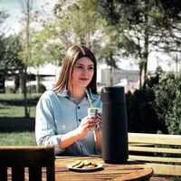Garrafa Térmica Tramontina Exata em Plástico Preto com Ampola de Vidro 1,8 L