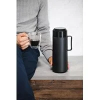 Garrafa Térmica Tramontina Exata em Plástico Preto com Ampola de Vidro e Tampa Rosqueável 1 L