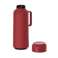 Garrafa Térmica Tramontina Exata em Plástico Vermelho com Ampola de Vidro e Tampa Rosqueável 1 L