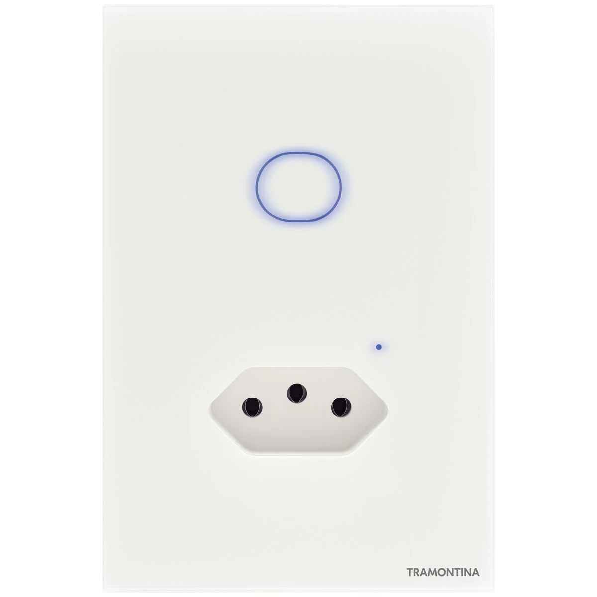 Interruptor Onne Smart Tramontina Branco com 1 Tecla e 1 Tomada 2P+T 10 A 250 V