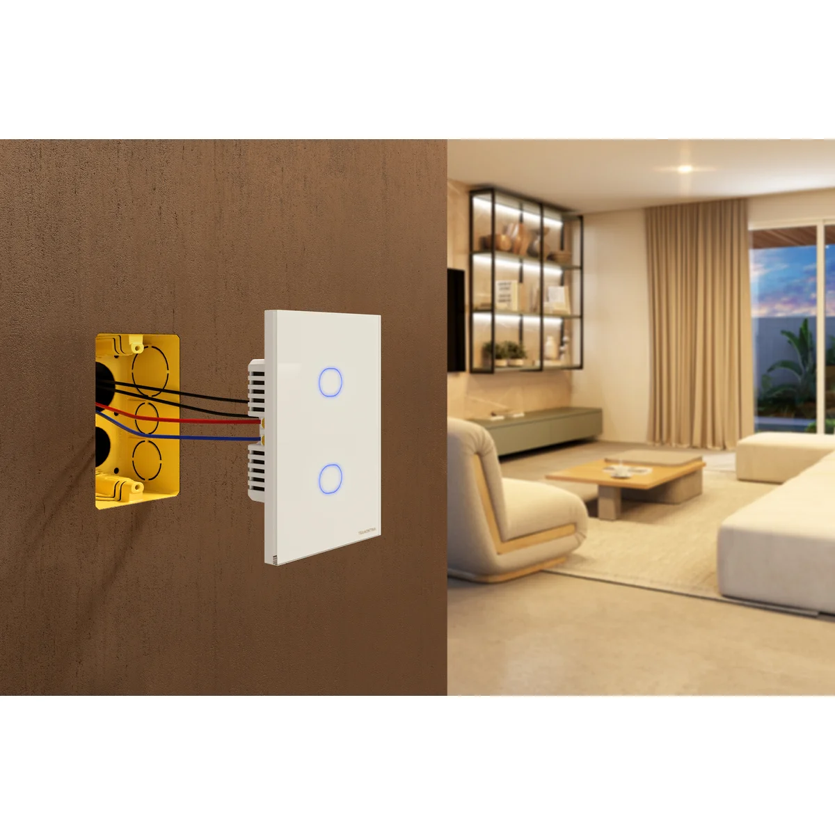 Interruptor Onne Smart Tramontina Branco com 2 Teclas
