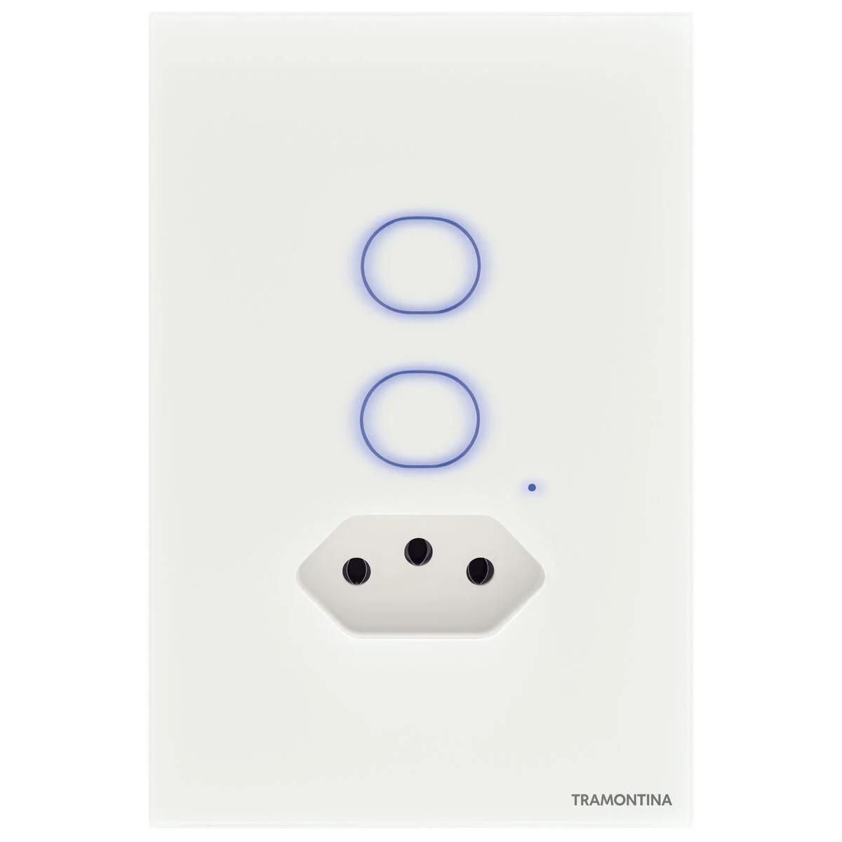 Interruptor Onne Smart Tramontina Branco com 2 Teclas e 1 Tomada 2P+T 10 A 250 V