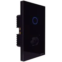 Interruptor Onne Touch Smart Tramontina Preto com 1 Tecla e 1 Tomada 2P+T 10 A 250 V