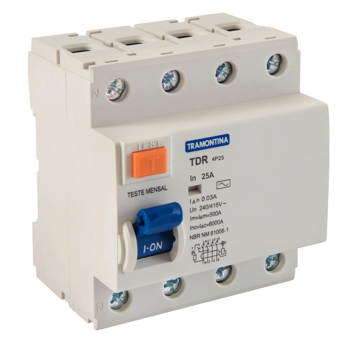 Interruptor TDR-25 4P 25 A 30 mA 6 KA Tramontina