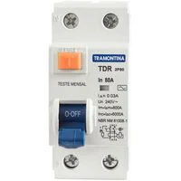 Interruptor TDR-80 2P 80 A 30 mA 6 KA Tramontina