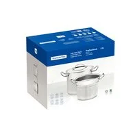 Jogo Cozi-Pasta Tramontina Professional em Aço Inox Fundo Triplo com Tampa Plana Detalhe Satinado 2 Peças 20 cm