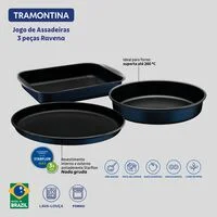 Jogo de Assadeiras Tramontina Ravena em Alumínio com Revestimento Interno e Externo em Antiaderente Starflon Max 03 Peças