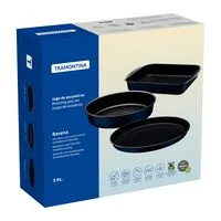 Jogo de Assadeiras Tramontina Ravena em Alumínio com Revestimento Interno e Externo em Antiaderente Starflon Max 03 Peças