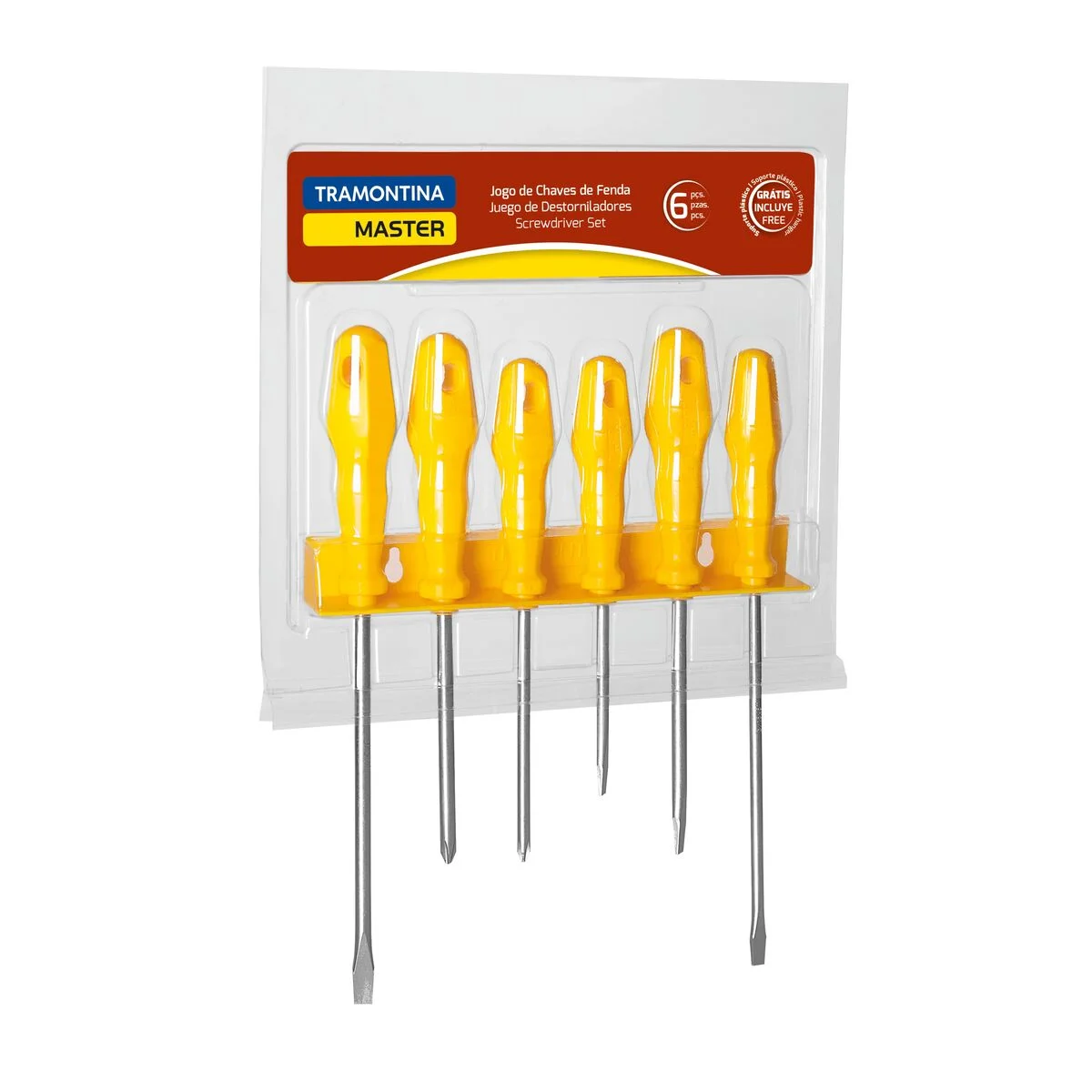 Jogo de Chaves de Fenda Tramontina MASTER Yellow com Suporte 6 Peças
