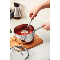Jogo de Panelas Tramontina Grano Glass em Aço Inox com Corpo Triplo e Tampa de Vidro 4 Peças