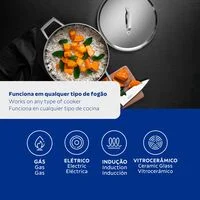 Jogo de Panelas Tramontina Grano em Aço Inox com Corpo Triplo 4 Peças