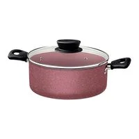 Jogo de Panelas Tramontina Linz em Aluminio com Revestimento Interno e Externo em Antiaderente Starflon Max Rosa 4 Peças