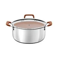 Jogo de Panelas Tramontina Romagna em Aço Inox e Alumínio com Revestimento Interno Cerâmico Marfim 4 peças