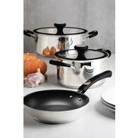 Jogo de Panelas Tramontina Solar Silicone em Aço Inox com Fundo Triplo 5 Peças