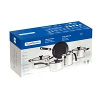 Jogo de Panelas Tramontina Solar Silicone em Aço Inox com Fundo Triplo 5 Peças