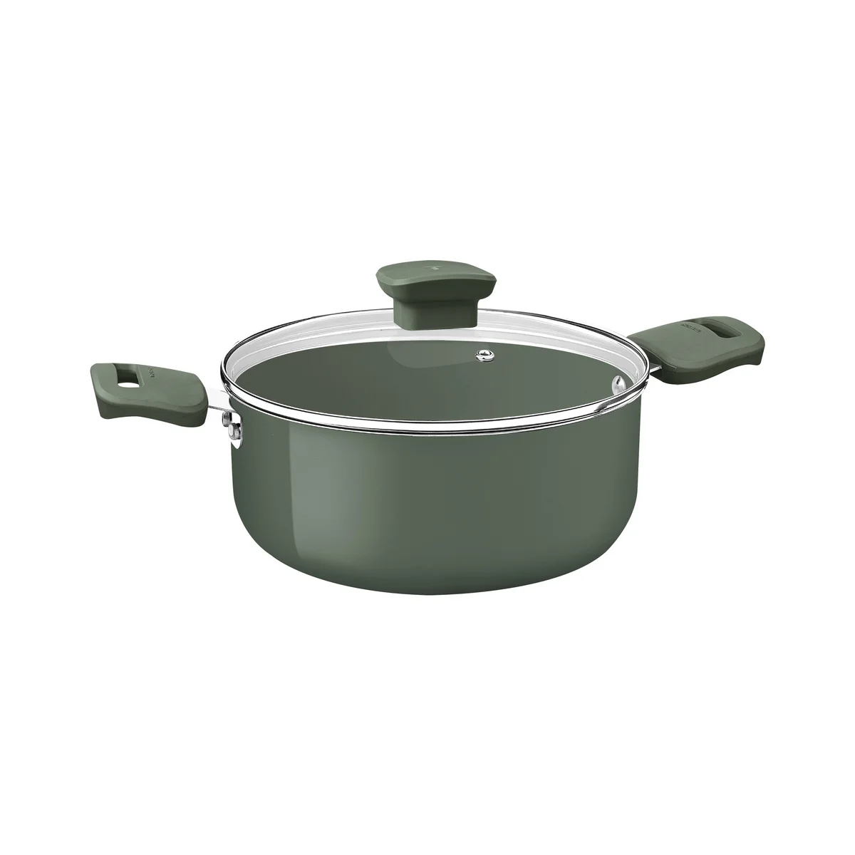 Jogo de Panelas Tramontina Veronese em Alumínio Reciclado com Revestimento Interno Cerâmico e Externo Siliconado Verde 5 Peças