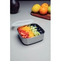 Jogo de Potes Tramontina Freezinox Quadrados em Aço Inox com Tampa Plástica 3 Peças