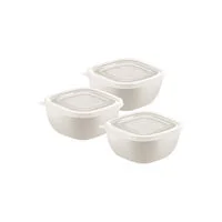 Jogo de Potes Tramontina MixColor em Polipropileno Algodão com Tampa Transparente 300 ml 3 Peças