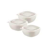 Jogo de Potes Tramontina MixColor em Polipropileno Algodão com Tampa Transparente 600 ml 3 Peças
