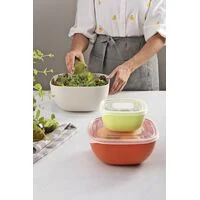 Jogo de Potes Tramontina MixColor em Polipropileno Misto com Tampa Transparente 03 Peças