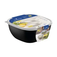 Jogo de Potes Tramontina MixColor em Polipropileno Preto com Tampa Transparente 2 Peças