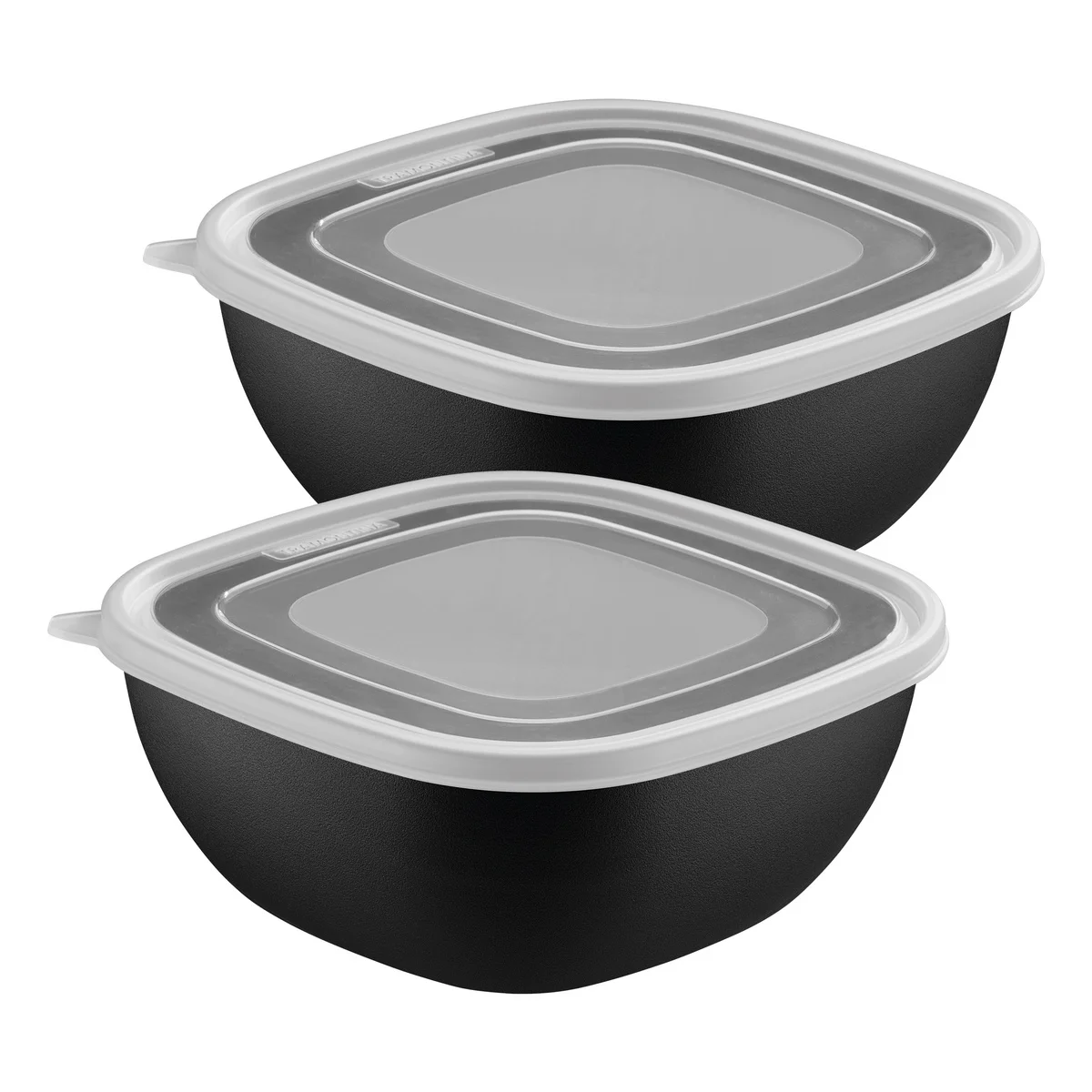 Jogo de Potes Tramontina MixColor em Polipropileno Preto com Tampa Transparente 2L2 Peças